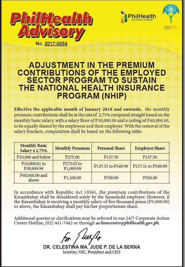 Philhealth Contribution 2018 – THE FILIPINO SCRIBE